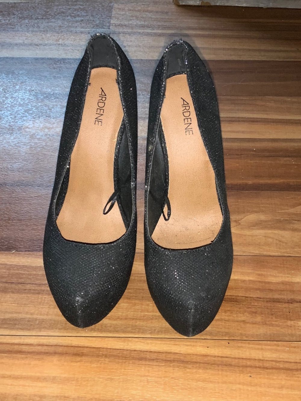 Women’s Ardene black sparkle heels Preowned size 8
